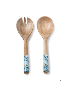 Acacia Wood Salad Spoon and Salad Fork Salad <b>Servers</b> - Product Image 2