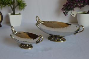 Vantage Bol de service en laiton gaufré de luxe moderne fantaisie Plat de service Alimentaire Usage maison et cuisine Désherbage Parties Utilisation - Product Image 5