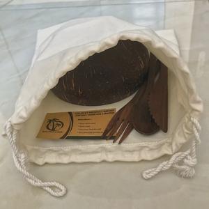 Cuencos de cáscara de coco con logotipo personalizado, cuencos de cáscara de coco para ensalada, juego de vajilla de VIETNAM, venta al por mayor, alta calidad - Product Image 3