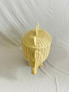 ตะกร้าหวายรูปสัตว์ตัวช้างขนาดเล็ก,ตะกร้าหวายดีไซน์งานฝีมือหวายสำหรับตกแต่งบ้าน - Product Image 6