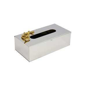 Porte-mouchoirs en métal à motif de feuilles pour la décoration de table basse, boîte à mouchoirs à prix abordable - Product Image 1