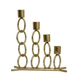 Bougeoir de table unique et pot de bougie couleur or Bougeoir de table décoratif pour décoration légère - Product Image 2