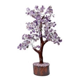 Pierre précieuse améthyste naturelle, arbre à argent, décoration Feng esthétique pour la maison, pierre de guérison Reiki - Product Image 1