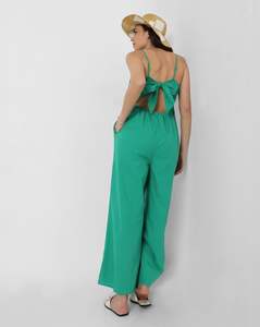 New Hot Selling Glamorous Women Fashion Stylish Summer Resort Wear Linen <b>Bodycon</b> <b>Jumpsuit</b> - Product Image 3