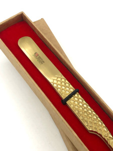 ที่หนีบขนตาปลอมพลาสม่าสีทอง45องศาอุปกรณ์เสริมความงามทำจากสเตนเลสโลโก้ออกแบบได้ตามที่ต้องการ - Product Image 4