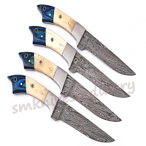 ชุดมีดเชฟ,04ชิ้นทำด้วยมือดามัสกัสมีสไตล์พร้อมชุดหนัง (Smk1930) เหล็กดามัสกัส67ชั้นเหล็กดามัสกัส - Product Image 4