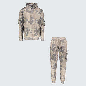 Track SuitWholesale OEM Black Fitted Sweatsuit Tracksuit Zipper Hooded <b>Jogging</b> Men Jogger Track Suit - Product Image 4