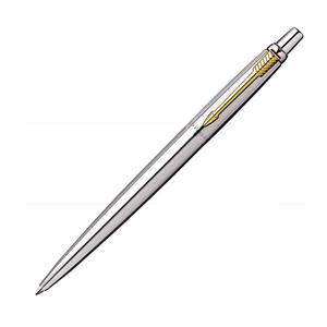 Premium Quality Parker Jotter Chrome Ballpoint Pen Metal Body Gold Arrow Design Blue <b>Ink</b> 1.0mm Click-function Office School - Product Image 1