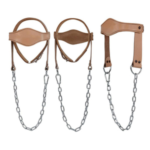 Couleur du logo personnalisé Harnais de tête en cuir de qualité supérieure Vente d'équipement de fitness avec chaîne en acier solide - Product Image 3