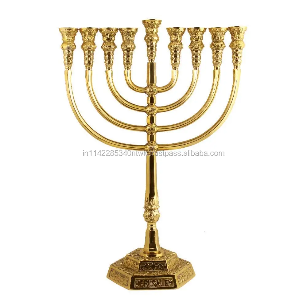 Jewish Menorah Candle Stand Judaism Religious Praying Equipment For Church Metal Candlestick Holder For Jews Home Decoration