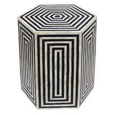 Modern Japanese Design Bone Inlay Ottoman Stool Removable Cover Leather Upholstery for Living Room Home School Apartment Use - Product Image 3