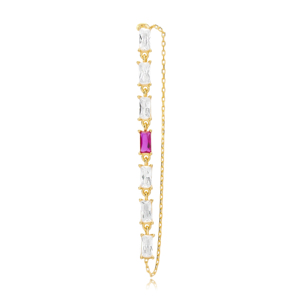 Baguette-pendientes largos para mujer, joyería de plata de ley 925 hecha a mano, moda para mujer - Product Image 2