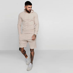 Sweat à capuche et short d'entraînement personnalisé pour homme, tenue de sport, ensemble Twin 100% coton, vente en gros - Product Image 5