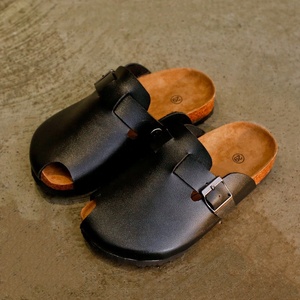 Zuecos de corcho de cuero de ante de vaca unisex, sandalias de mujer para interiores y exteriores, zapatillas - Product Image 2