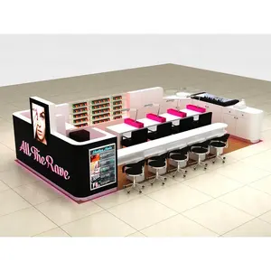 5x3 meter nagel kiosk & manicure kiosk & pedicure kiosk met nail tafels en nagellak display