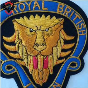 Venta al por mayor fabricante Royal British Blazer Badge Gold Bullion alambre hecho a mano calidad blazer negro - Product Image 2