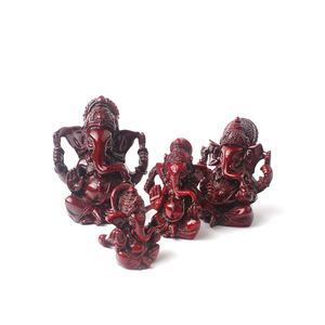 Antique Red Resin <strong>Ganesh</strong> <strong>Statue</strong> 4 Sizes Buddhism Style Hand-painted Artistic Home Decoration Hot Sales - Product Image 1