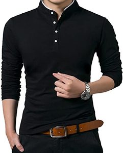 Polos blancs à manches longues pour hommes, t-shirts polos pour garçons, bureau décontracté, chemise homme grande taille - Product Image 4