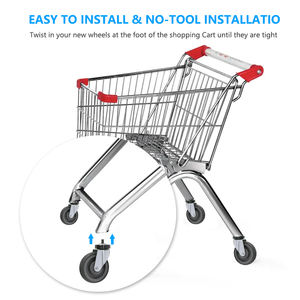 5 Zoll graues TPR-Rad Trolley Cart <span class=keywords><strong>Caster</strong></span> Schwenkbarer Gewindes tiel mit Total Brake Shopping Trolley Platform Cart Casters <span class=keywords><strong>Wheel</strong></span> - Product Image 3