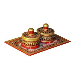 Hand Painted Dry Fruit Container Indian Marble Traditional Gift Items <b>Wedding</b> <b>Favors</b> Wholesale - Product Image 1