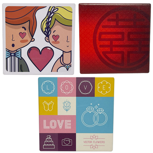 Céramique Coaster Personnalisé Porte-Gobelet Mariage pour Café Boisson - Product Image 4