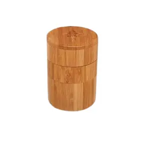 Tabir Surya Kotak Teh Bambu, Toples Bambu Bumbu Buah Kering Tahan Lama Kualitas Tinggi, Set Peralatan Dapur