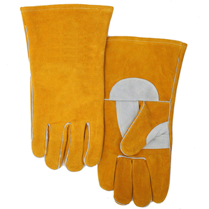 Guantes DE TRABAJO forrados de algodón con estampado personalizado, guantes de soldadura de cuero de vaca de alta resistencia, resistentes al calor, antiincendios, XL profesionales - Product Image 6