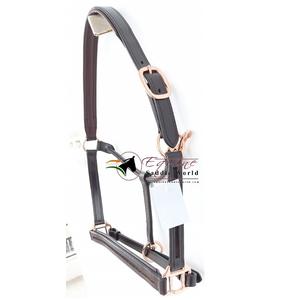 Licou de cheval de concepteur de qualité supérieure avec canal vide sur le nez et la pièce de joue High Rose Gold Hardware - Product Image 1