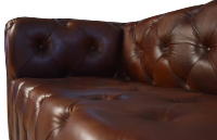 Nouveau design 2026 Chesterfield Blue Ocean, canapé sectionnel en L trois places, style américain traditionnel, en cuir véritable, pour villa haut de gamme