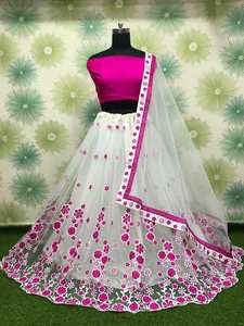 El Vestido de Novia Más Hermoso, Lehenga Choli de Tela Pesada con Dupatta, Ropa India para Mujer, Semi-cosido, Venta al por Mayor en Surat. Shalwar Kameez Alfanumero - Product Image 2