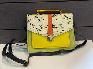 Sac à main mode femme sangle unique sac à bandoulière en cuir véritable recyclé doublure en Nylon fermeture à glissière sac à main coloré motif de bonbons - Product Image 3