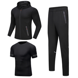 Wholesale Men's Active Gym Wear Athletic Tracksuit Set With Shirt Men's Full Front Zip Sweatsuit Set - Product Image 2