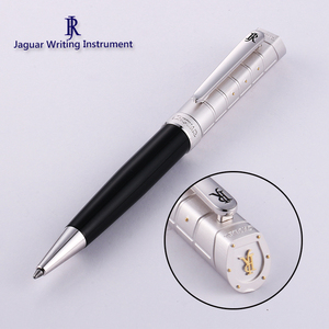 Stylo métallique de luxe haut de gamme JR4046SBK avec logo 3D sur le dessus, stylo à bille personnalisé de haute qualité avec logo JR, cadeau de marque. - Product Image 2