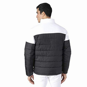 Men's <b>Winter</b> Hooded Puffer Jacket with Stand Collar Breathable Windproof Nylon/Polyester Shell Pattern <b>Decoration</b> Made Pakistan - Product Image 2