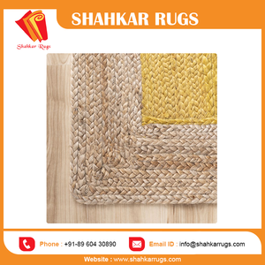 Vente chaude Simple Bordure Jute Tapis Jaune Coton Matériel avec Peluche Pile Hauteur Chevron Motif pour Cuisine Utilisation à Bas Prix - Product Image 6