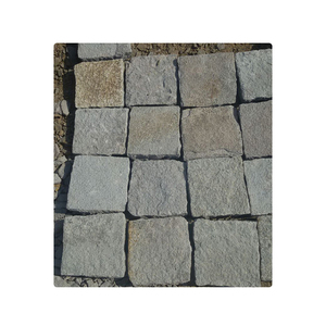 Calzada de alta calidad y uso de estacionamiento 100% Piedra natural Mezcla de piedra de adoquín amarillo marrón Disponible en tamaño personalizado - Product Image 1