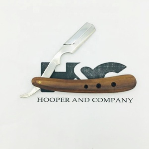 Nueva Navaja de Barbero en Oferta, Mango de Madera, Acero Inoxidable, Hoja Intercambiable, Empaque con Logotipo - Product Image 4