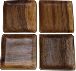 10 Inch Tốt Nhất Acacia Bằng Gỗ Tấm Ăn Tối Vòng Gỗ Phục Vụ Khay Gỗ Sandwich Trái Cây Platter Cho Thực Phẩm Rau Salad Tấm - Product Image 2