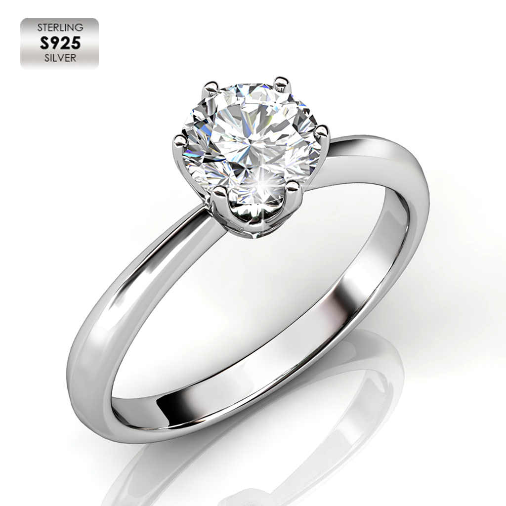 Sterling Silver 925 with 18K white gold plated