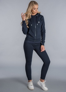 ชุดวอร์มลำลองลายสก็อตสำหรับผู้หญิงผ้าฟลีซผ้าฝ้ายสีกรมท่าเข้มไซส์ใหญ่พิเศษพร้อมการปักลายเหยี่ยว (รองรับ PayPal) - Product Image 4