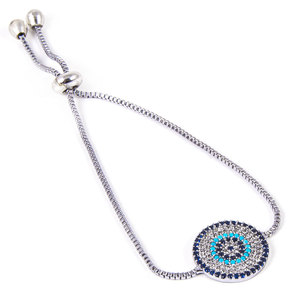 Bracelet mauvais œil en Zircon plaqué argent, bijou à la mode, nouvelle collection - Product Image 2