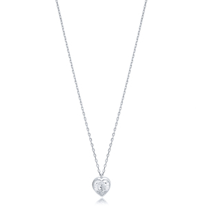 Piedra en forma de corazón, diseño minimalista, joyería de plata de ley 925 - Product Image 2
