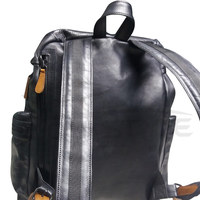 Sac à dos en cuir pour homme, mode, haute qualité, noir, élégant, imperméable, 20 pouces, coque souple, équipement de voyage et de randonnée, logo personnalisé