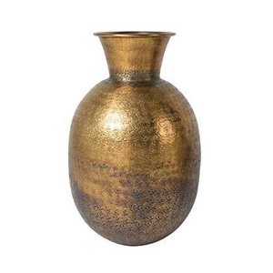 Jarrón DE MESA DE ALUMINIO chapado en oro de diseño bohemio hecho a mano, maceta personalizada, centro de mesa para bodas, fabricante indio directo - Product Image 1