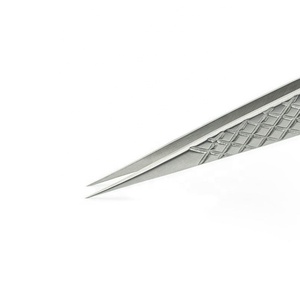 Pinzas profesionales de fibra de acero inoxidable de alta precisión, aplicador de extensiones de pestañas de titanio con punta puntiaguda - Product Image 2