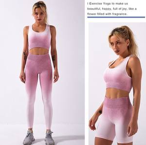 Costume de sport en Nylon Spandex pour femme, combinaison élastique, votre propre Design, vêtement de Fitness, ensemble de Yoga sans couture, - Product Image 6