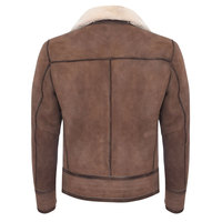 2022 dernier élégant hommes en peau de mouton Bomber veste marron fourrure de mouton hiver veste OEM ODM Grain cuir véritable cuir