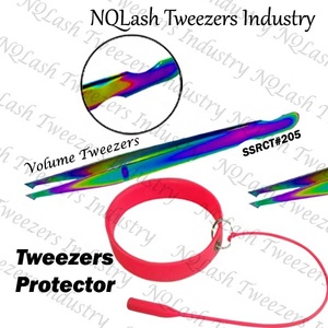 Professional Multi Rainbow Color Eyelash Extension Tweezers /Stainless Steel Classic Mega Volume Colorful Tweezer <b>Protector</b> - Product Image 2