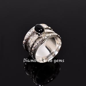 Ailin — bague en Spinner noir et argent 925 fait à la main, accessoire de pâtisserie - Product Image 6