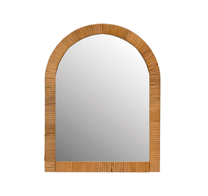 Miroir en rotin naturel en rotin fabriqué à la main avec une forme personnalisée unique, parfait pour la décoration murale intérieure et extérieure - Product Image 1
